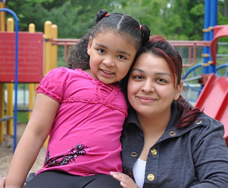 mom and daughter at local playground