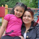 mom and daughter at local playground